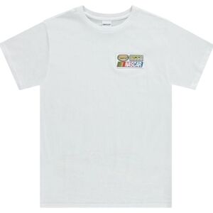 White NASCAR Graphic On Back, Patches On Front T-Shirt Size Meduim New No Tag